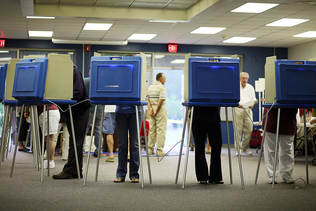North Carolina voting booth. 