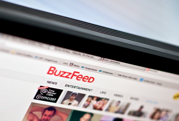 An image of Buzzfeed&#039;s homepage.