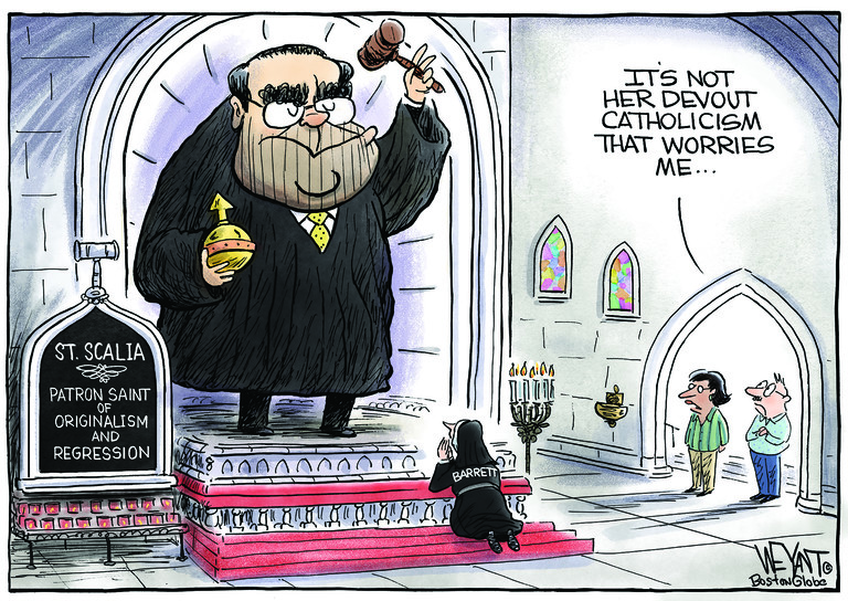 Political Cartoon U.S. Amy Coney Barrett Scalia&amp;nbsp;
