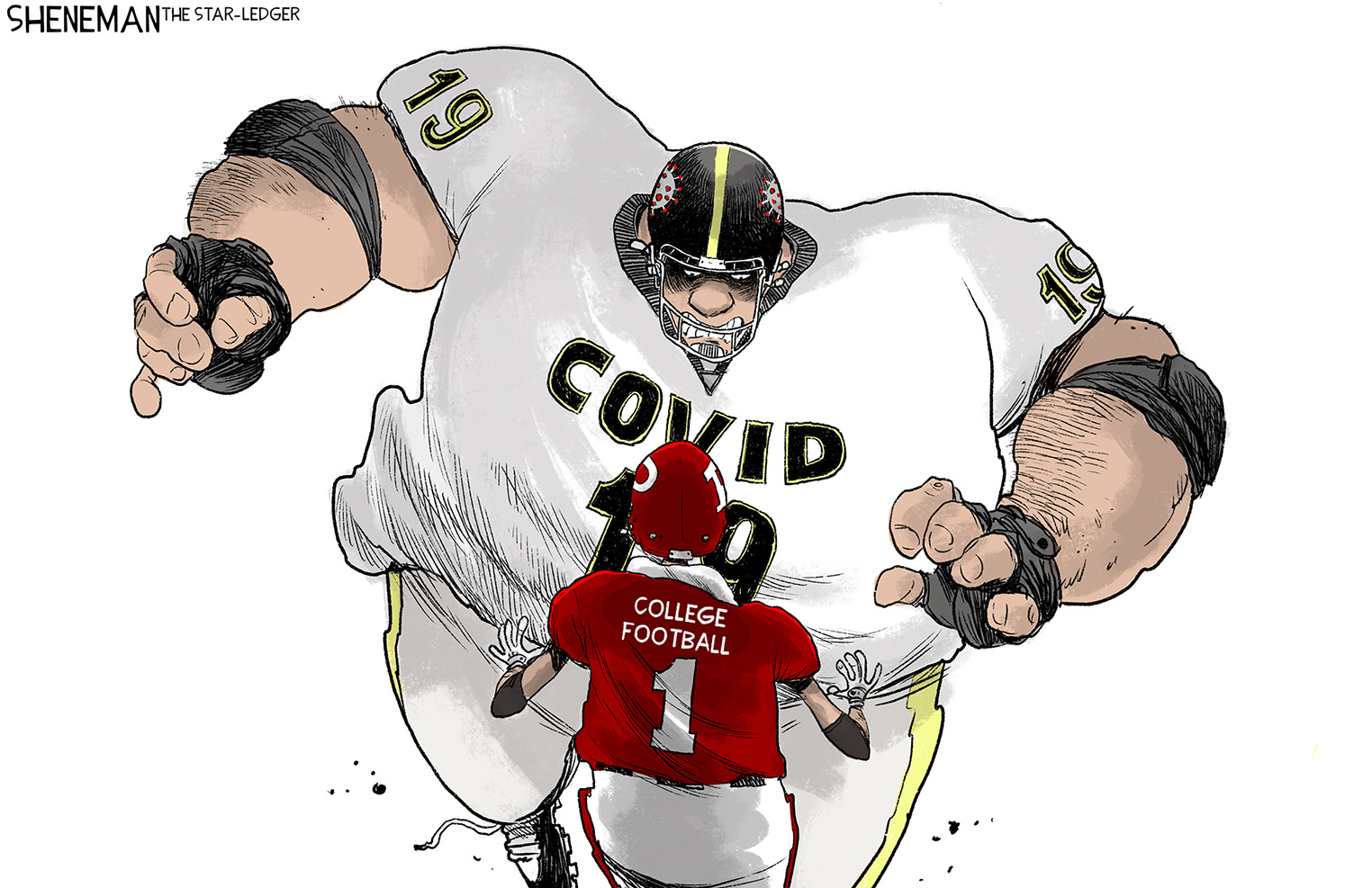 Editorial Cartoon U.S. Big Ten College Football NCAA Canceled Coronavirus