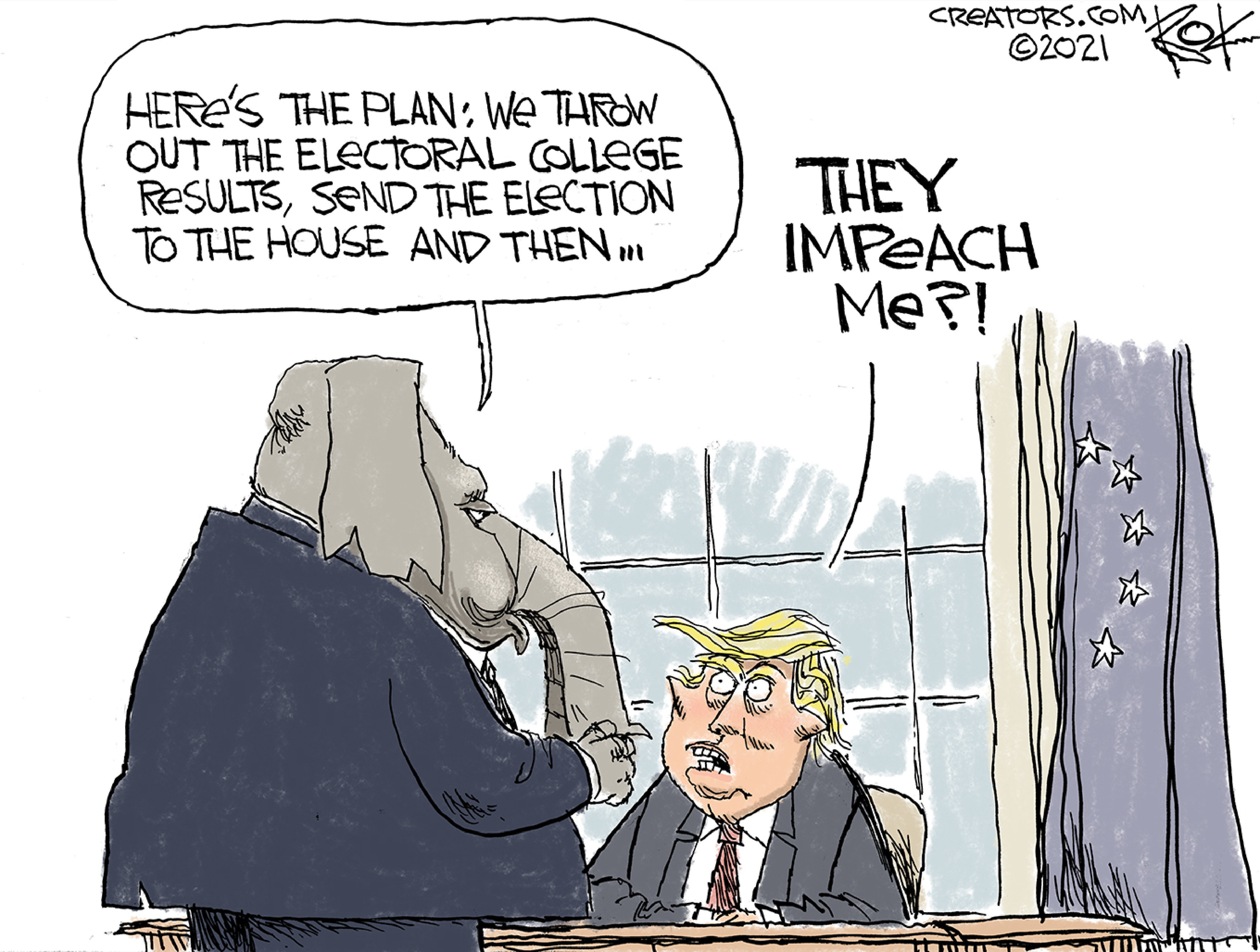 Political Cartoon U.S. Trump GOP election loss
