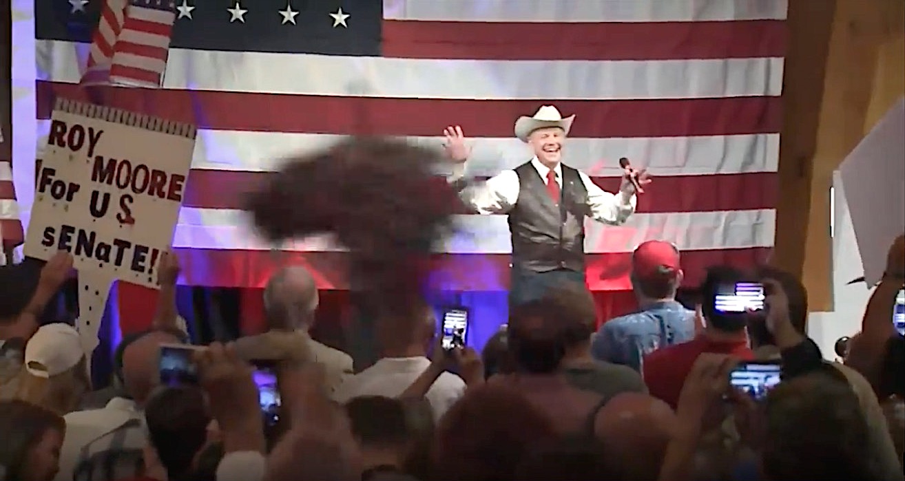 Roy Moore campaigns for Senate
