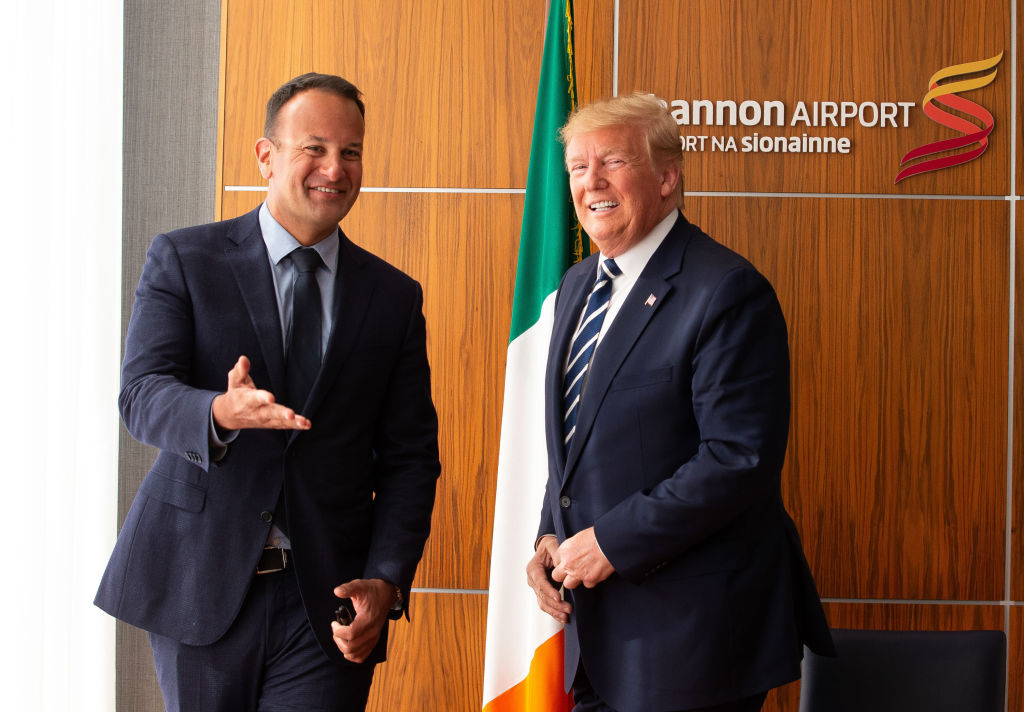 Trump and Ireland&#039;s prime minister at Shannon Airport