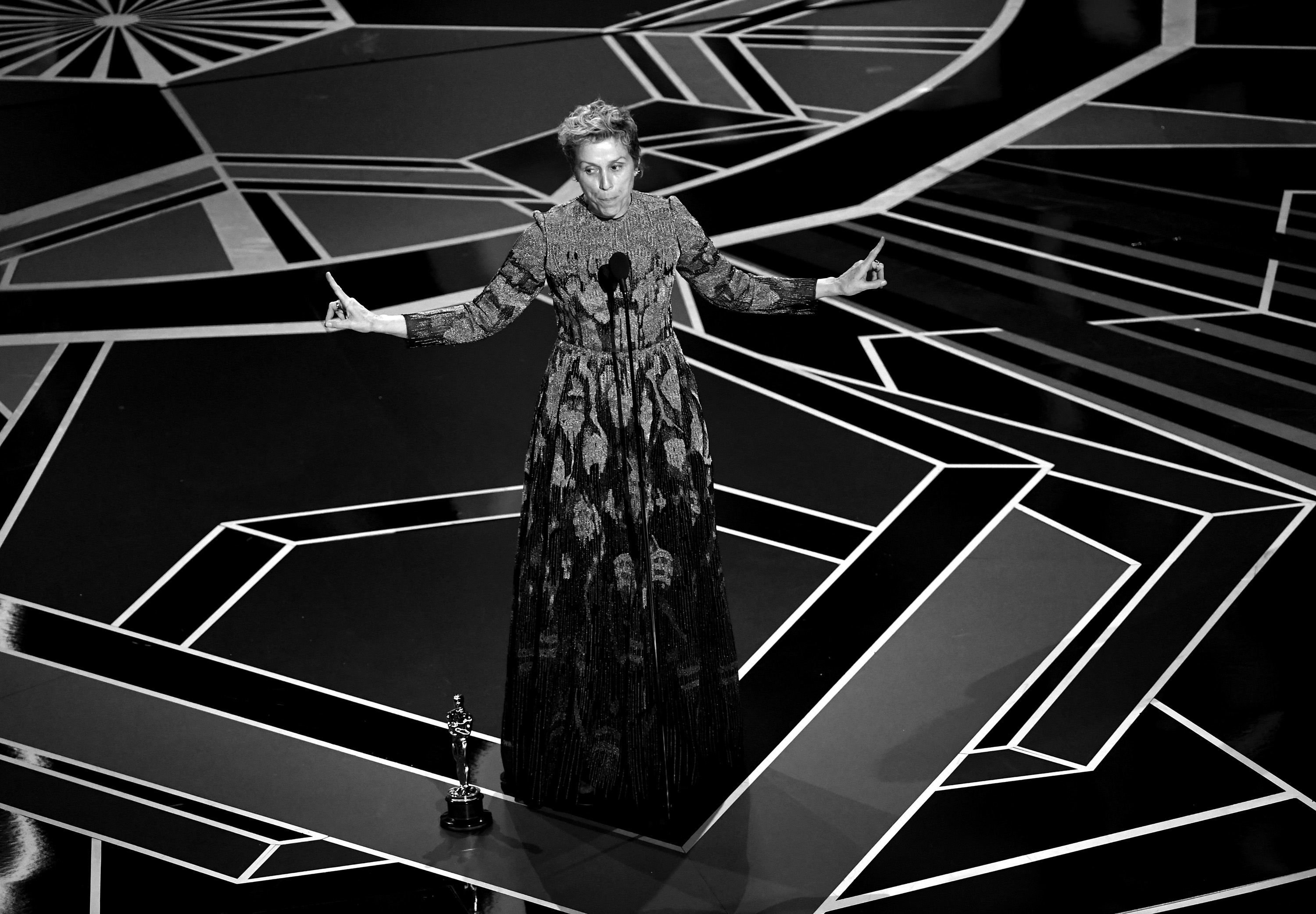 Frances McDormand accepts the Oscar for best actress