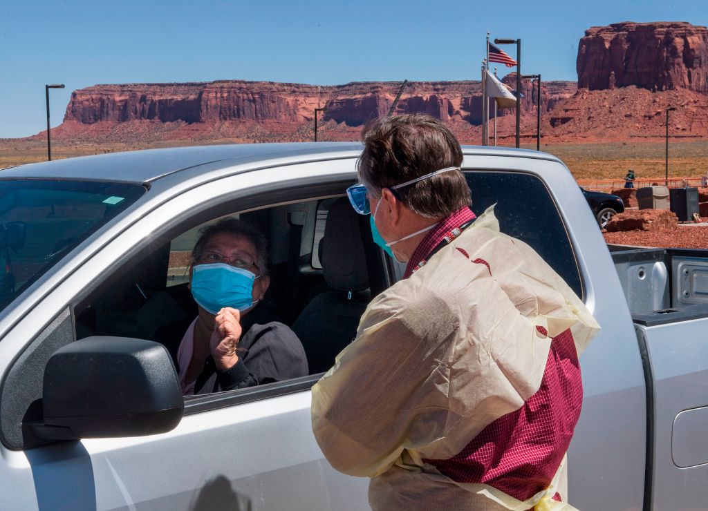 Coronavirus testing in the Navajo nation.