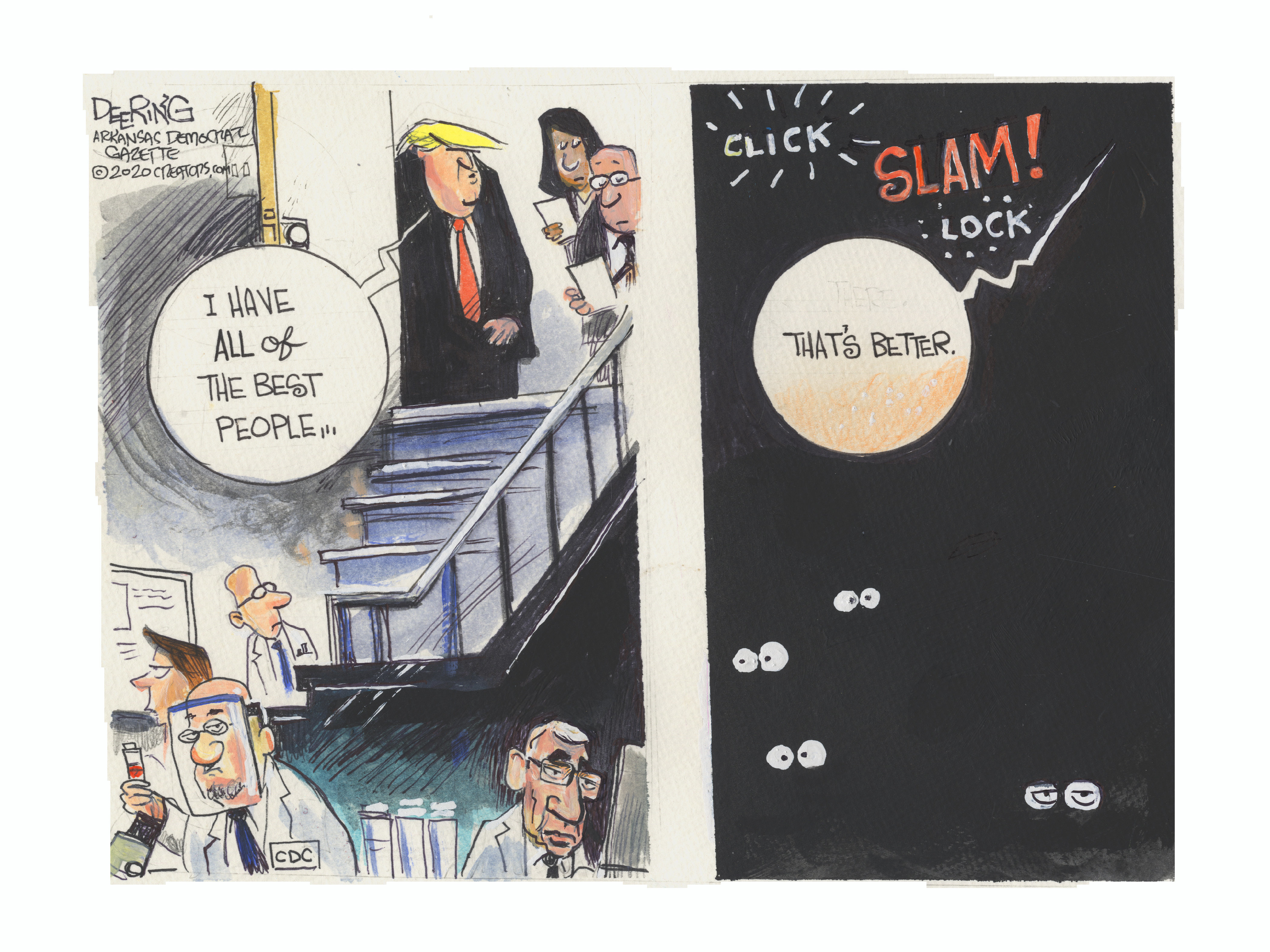 Political Cartoon U.S. Trump Fauci CDC coronavirus
