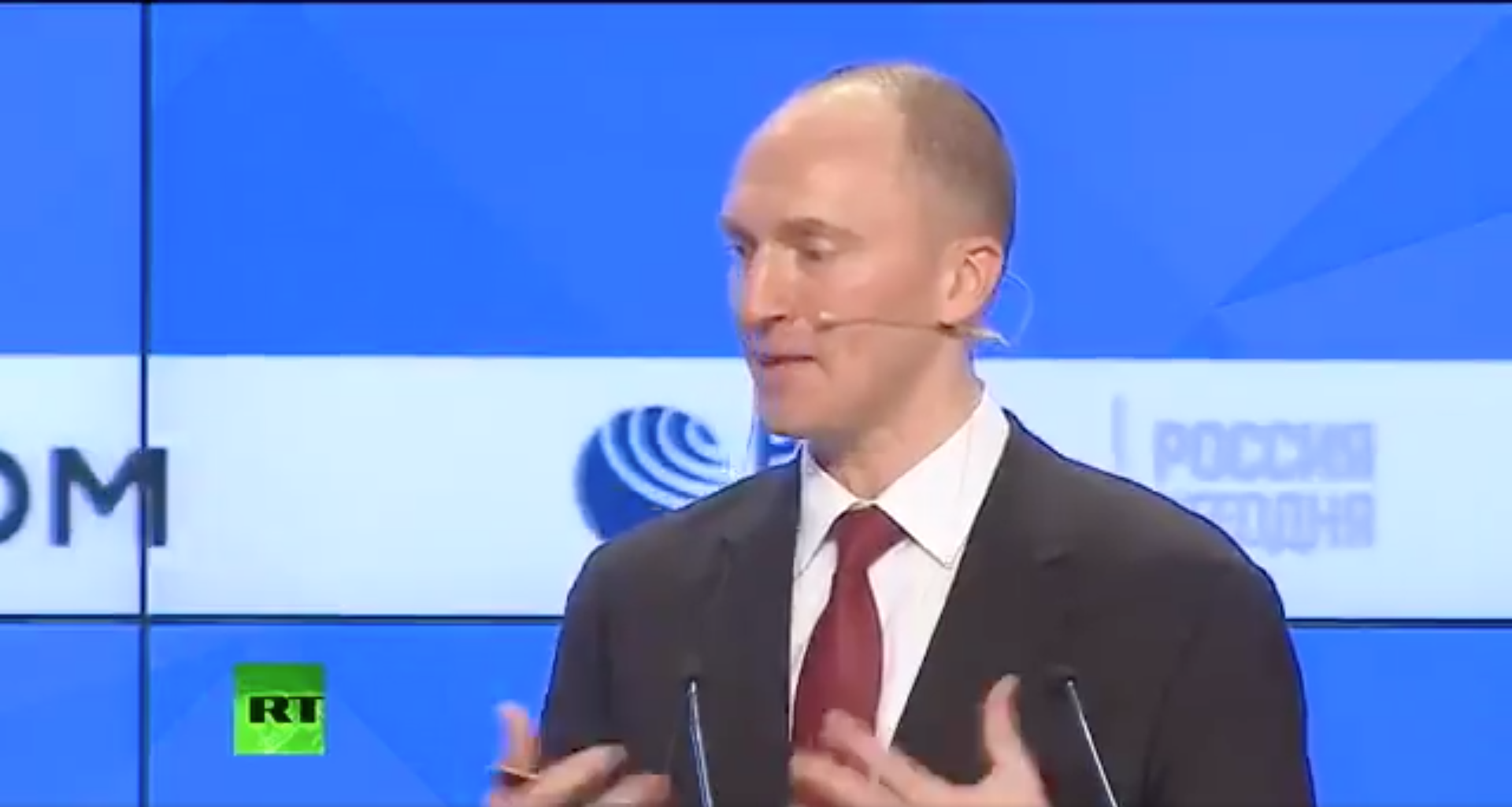 Carter Page talking with Russian media.