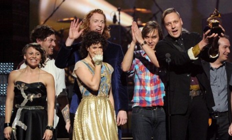 Arcade Fire, the Montreal-based indie band, wrapped up a solid, critically-aclaimed year by taking home Grammy&#039;s top honor Sunday night.