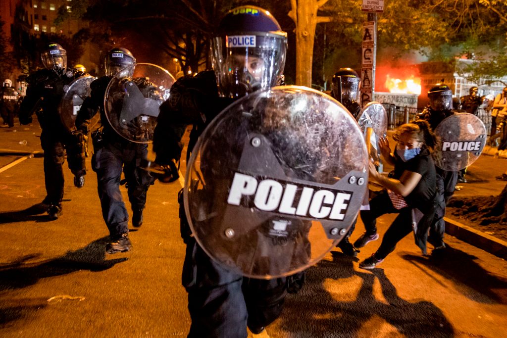 Police in riot gear.