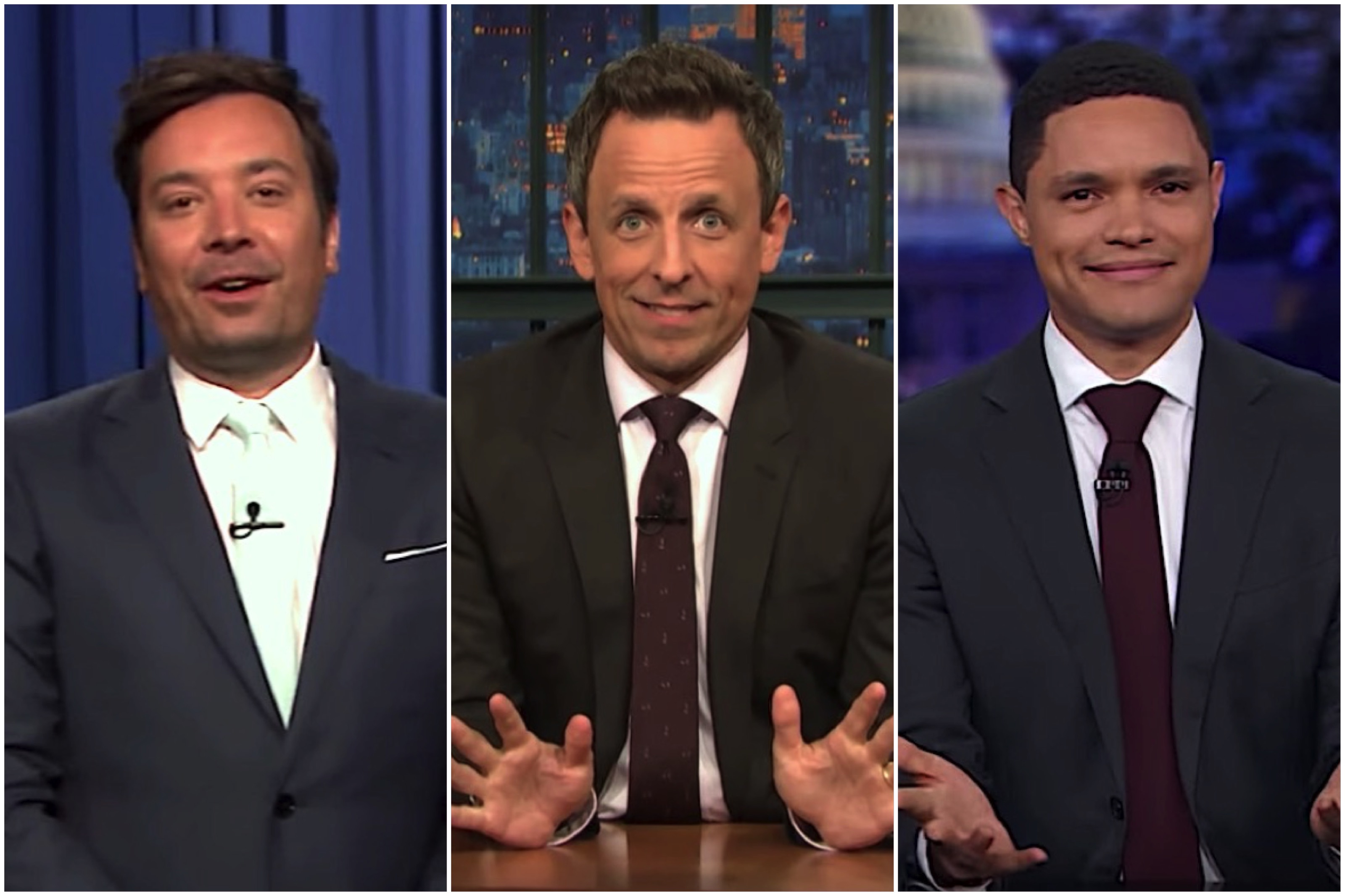 Late night hosts find creative ways to call Trump a racist