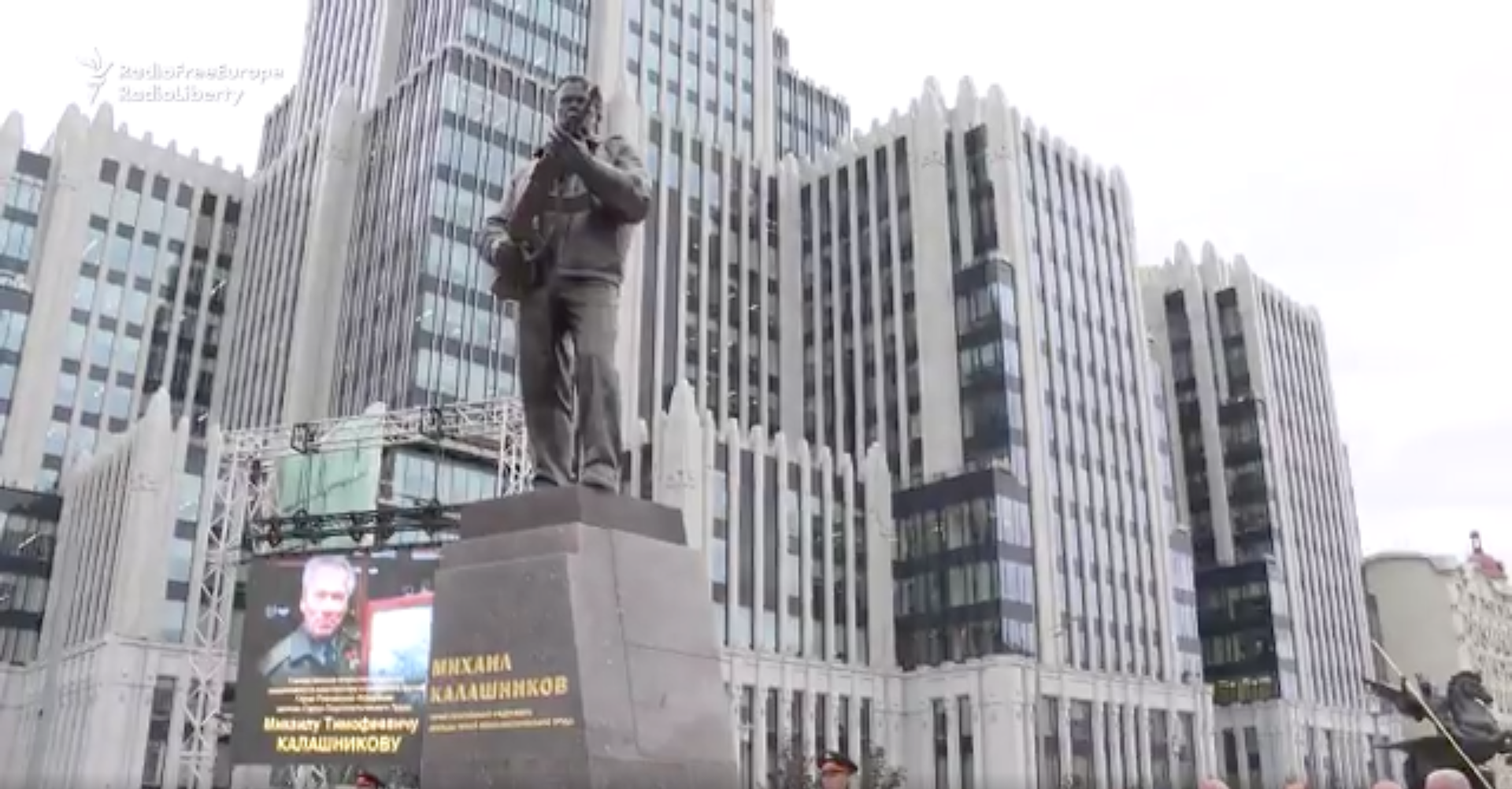 Mikhail Kalashnikov statue.