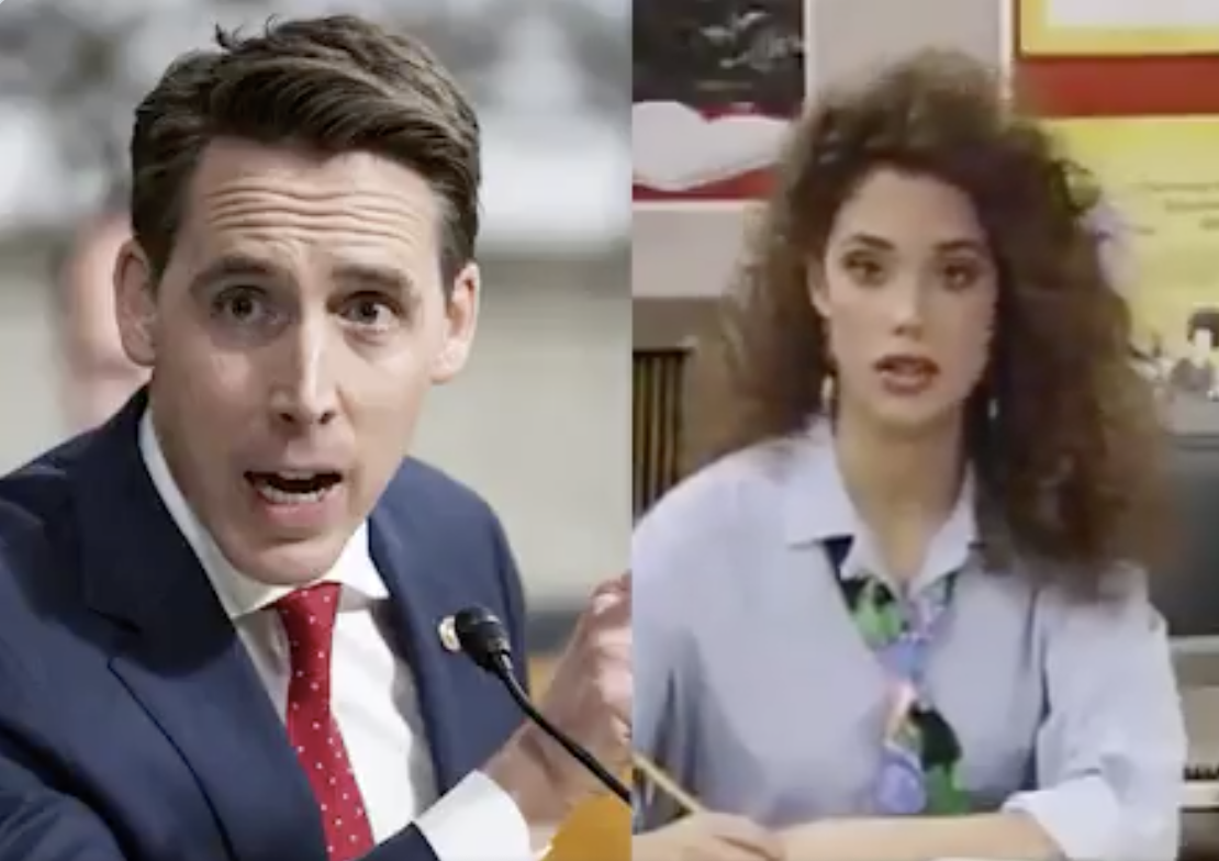 An image of Sen. Josh Hawley next to an image of Jessie Spano.