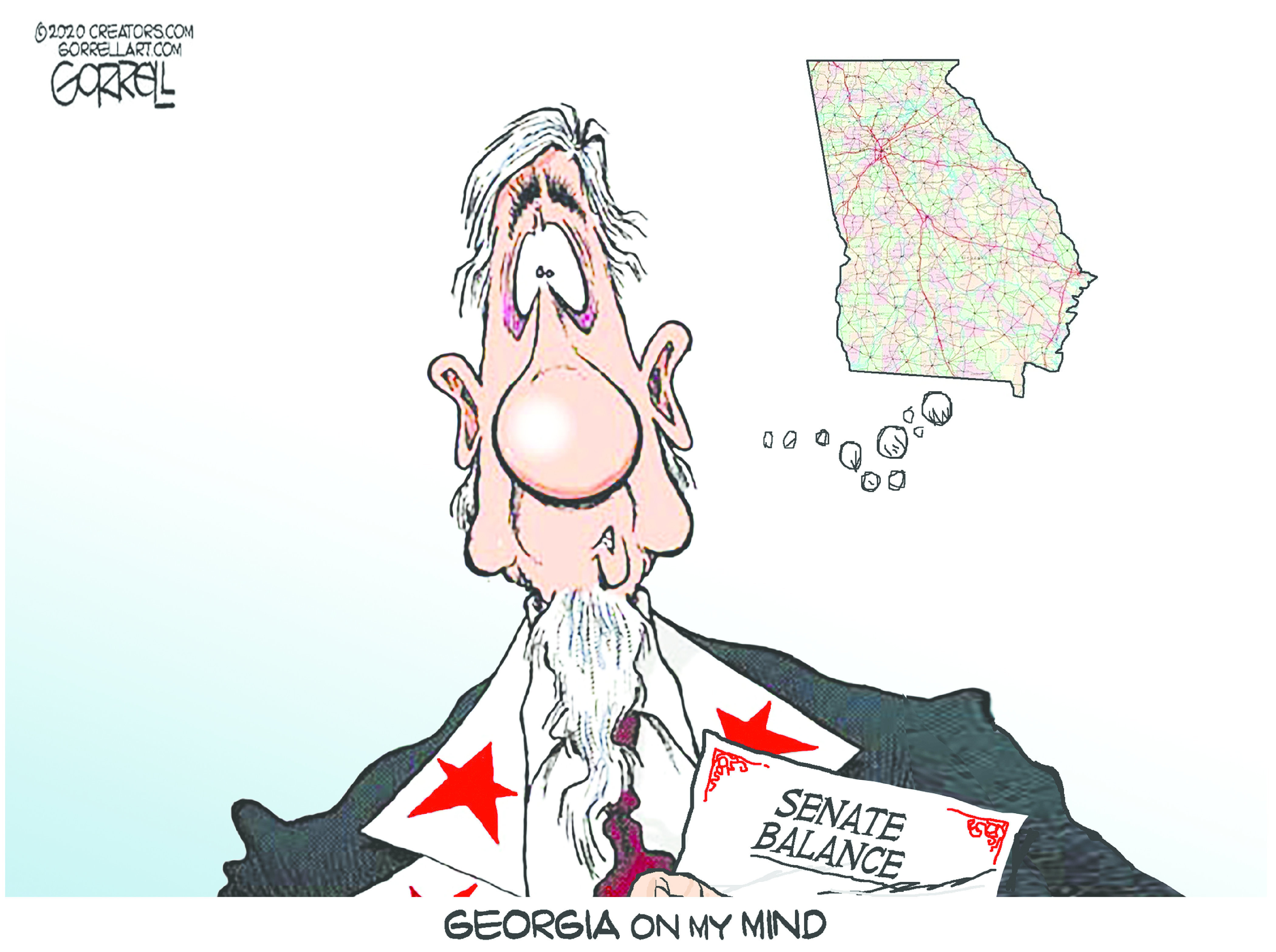 Political Cartoon U.S. Georgia senate runoff
