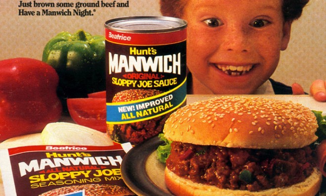 Hunt&#039;s &quot;Manwich&quot; has been using wordplay since the late 60s to man-up its sloppy joe mix.
