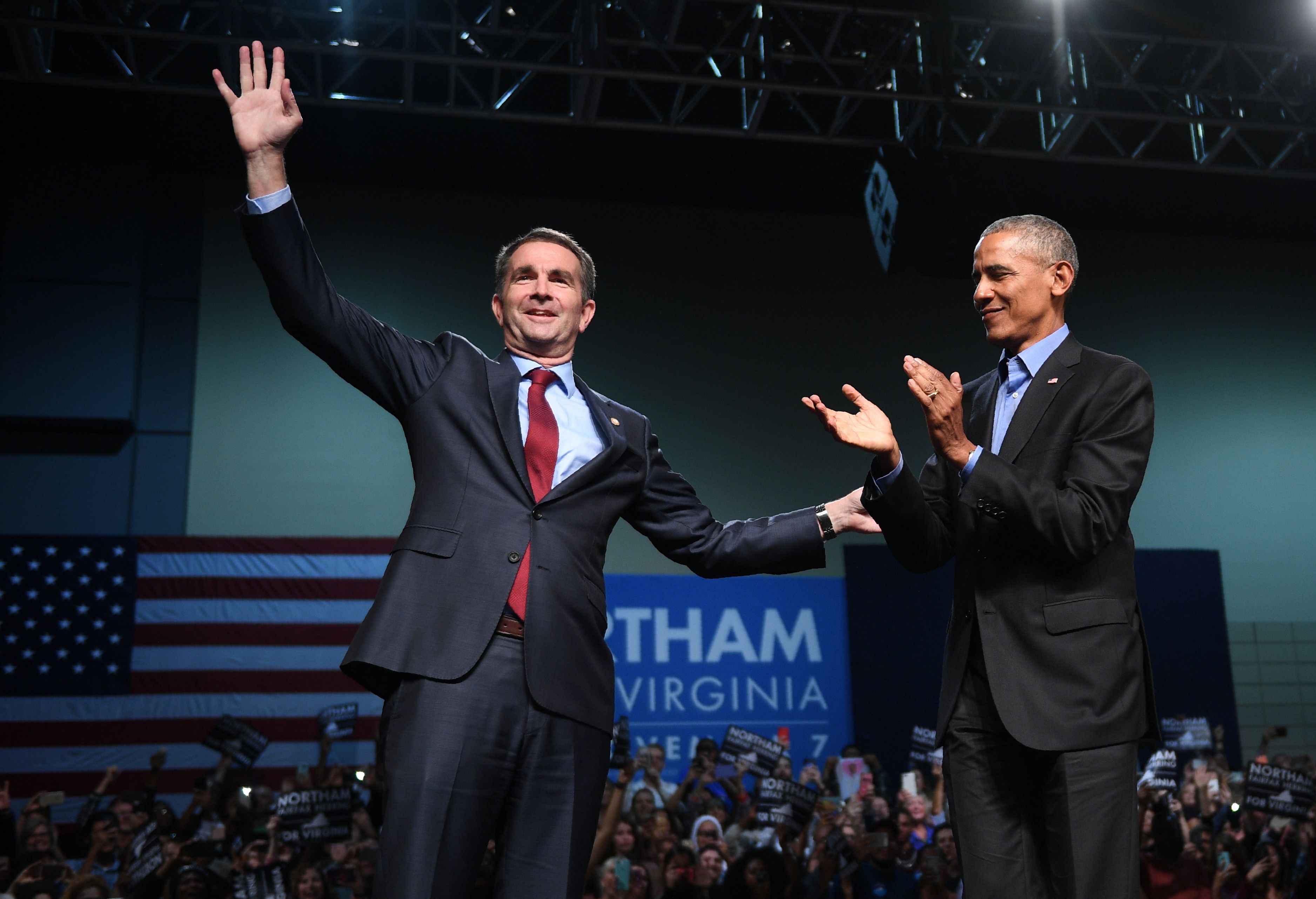 Democratic Gubernatorial Candidate Ralph Northam campaigns with former President Barack Obama.