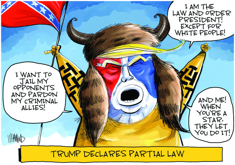 Political Cartoon U.S. Trump Capitol riot