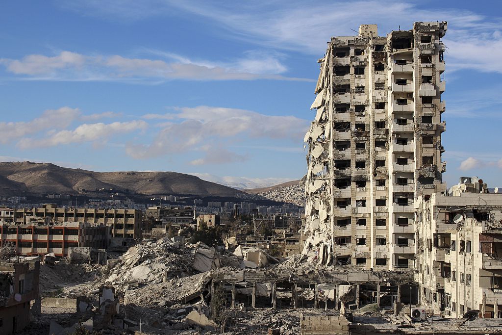 Destruction in Damascus, Syria