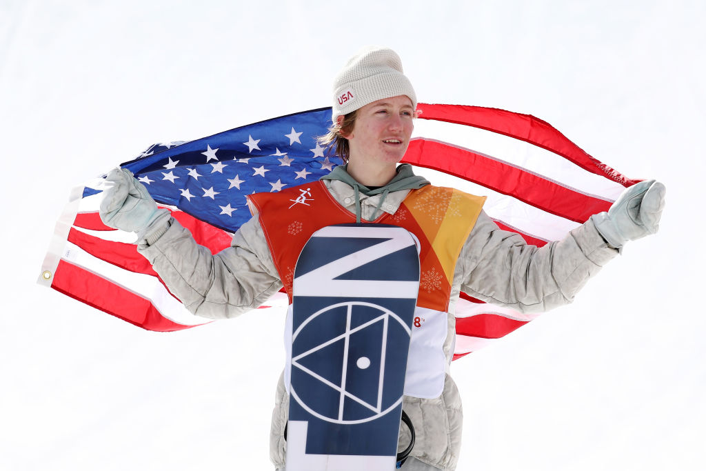 Gold medalist Redmond Gerard of the United States poses during the victory ceremony for the Snowboard Men&#039;s Slopestyle Final on day two of the PyeongChang 2018 Winter Olympic Games at Phoenix