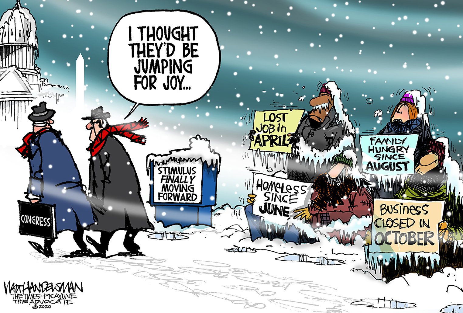 Political Cartoon U.S. Congress COVID stimulus