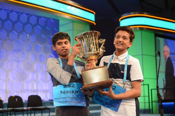 The co-winners of the 2016 Scripps National Spelling Bee