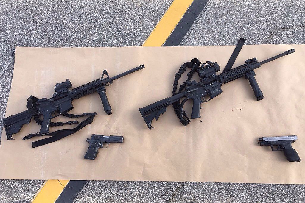 Guns seen near the San Bernardino shooting, 2015.