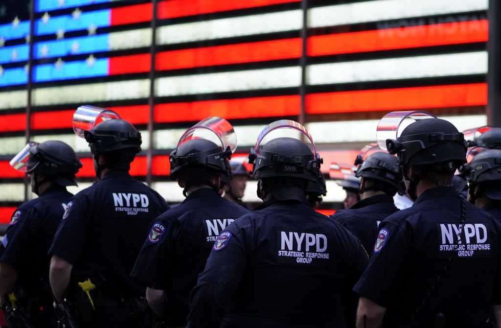 NYPD officers in Times Square.