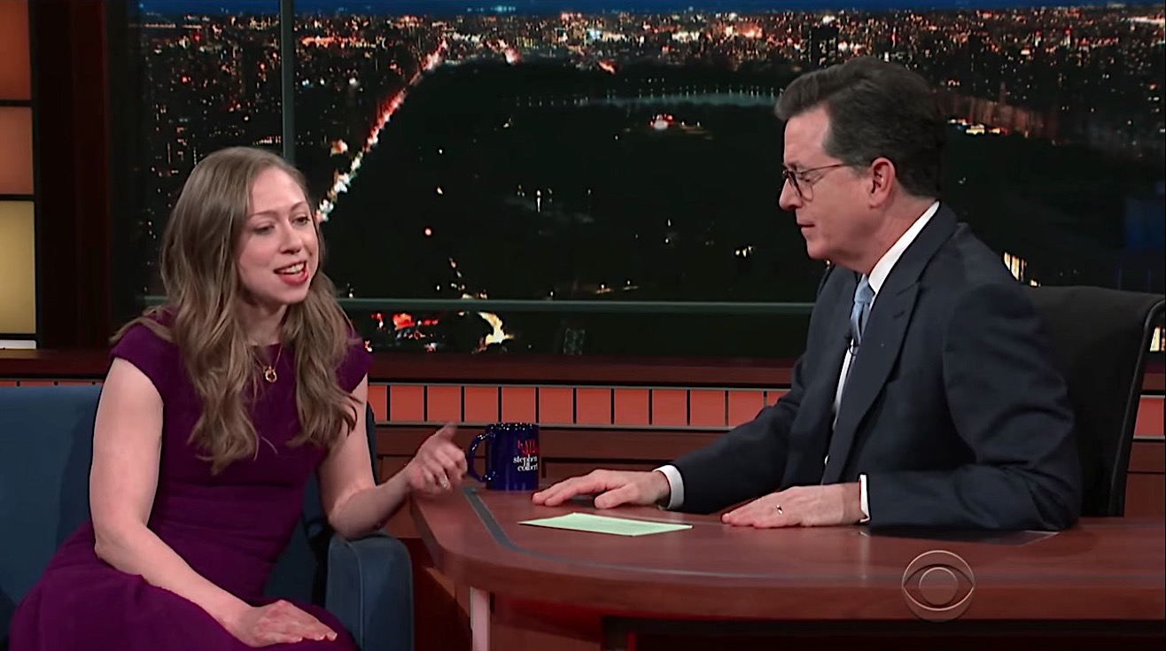 Stephen Colbert interviews Chelsea Clinton