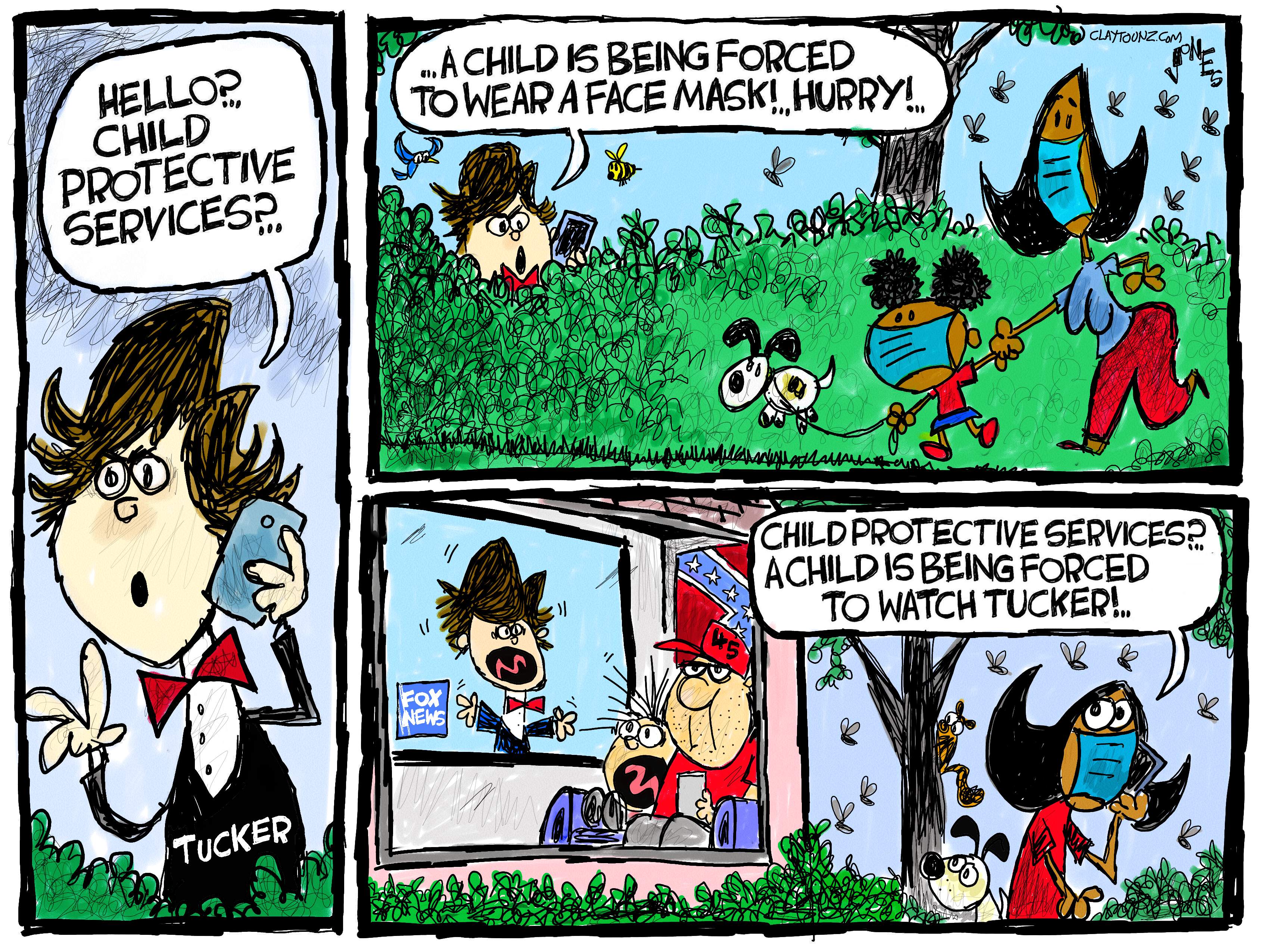 Political Cartoon U.S. tucker carlson fox news