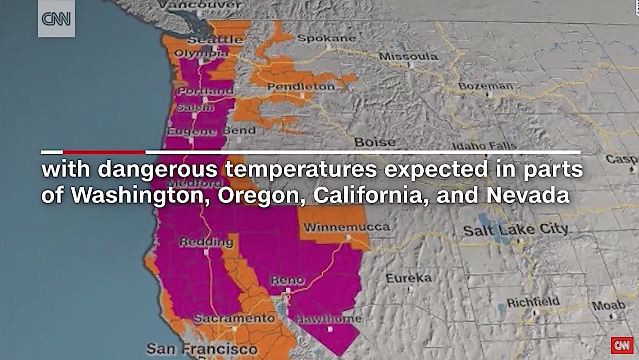 The Pacific Northwest is going to scorch today