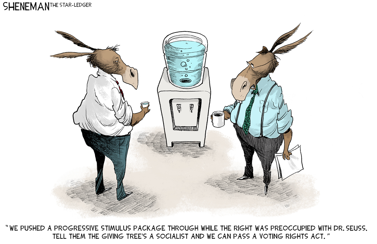 Political Cartoon U.S. democrats gop covid stimulus dr seuss