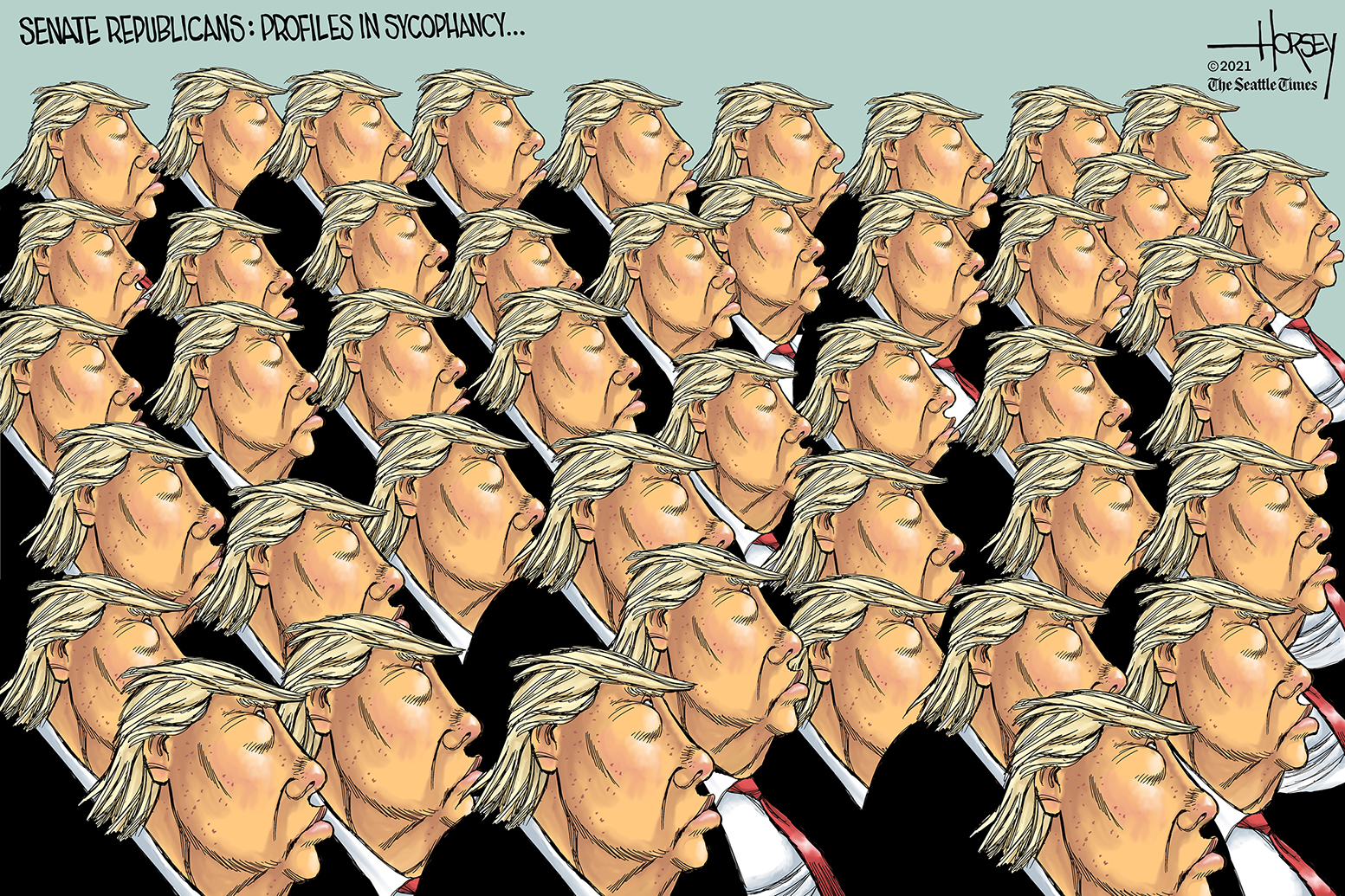 Political Cartoon U.S. trump impeachment gop