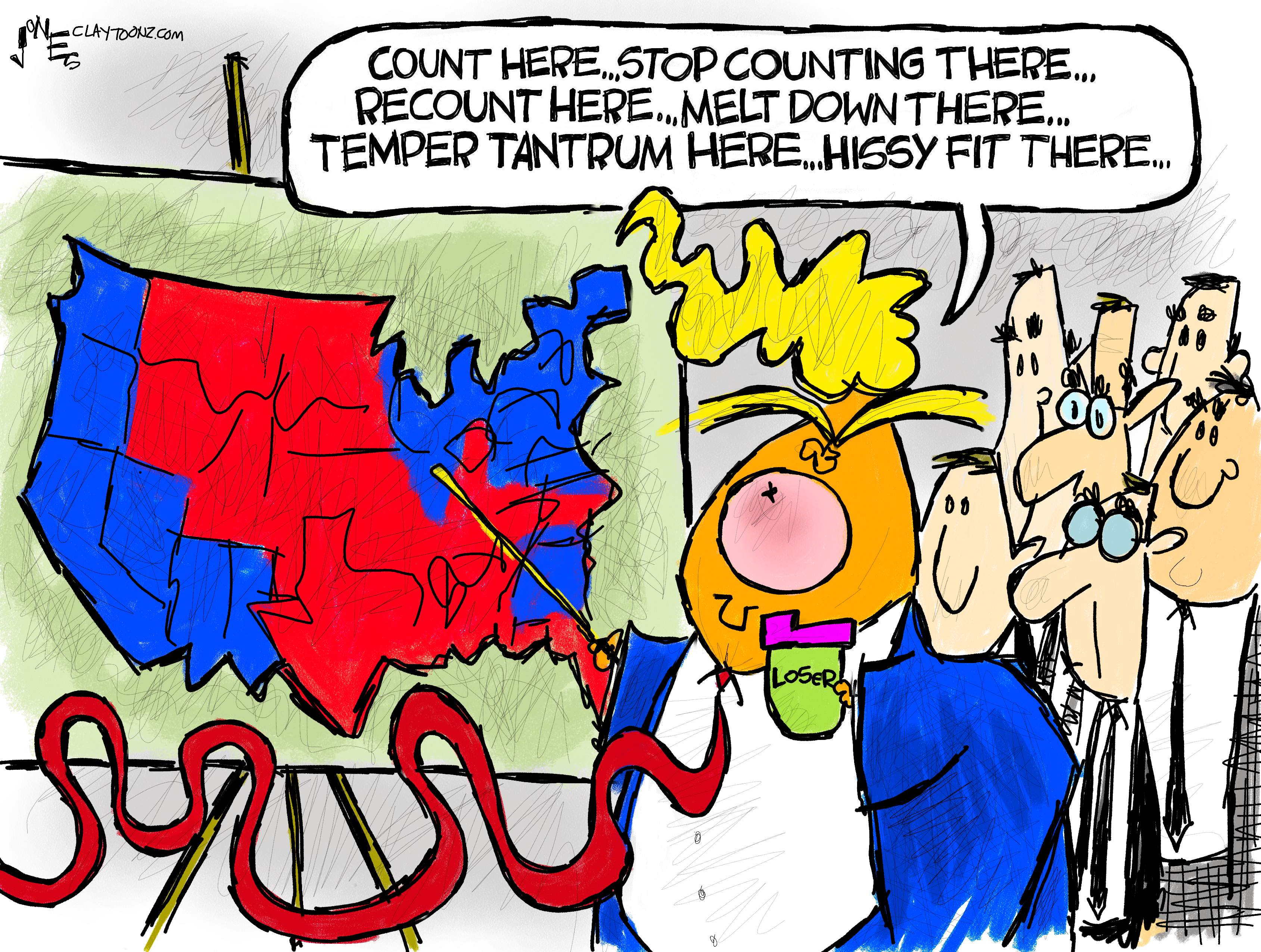 Political Cartoon U.S. Trump 2020 vote count