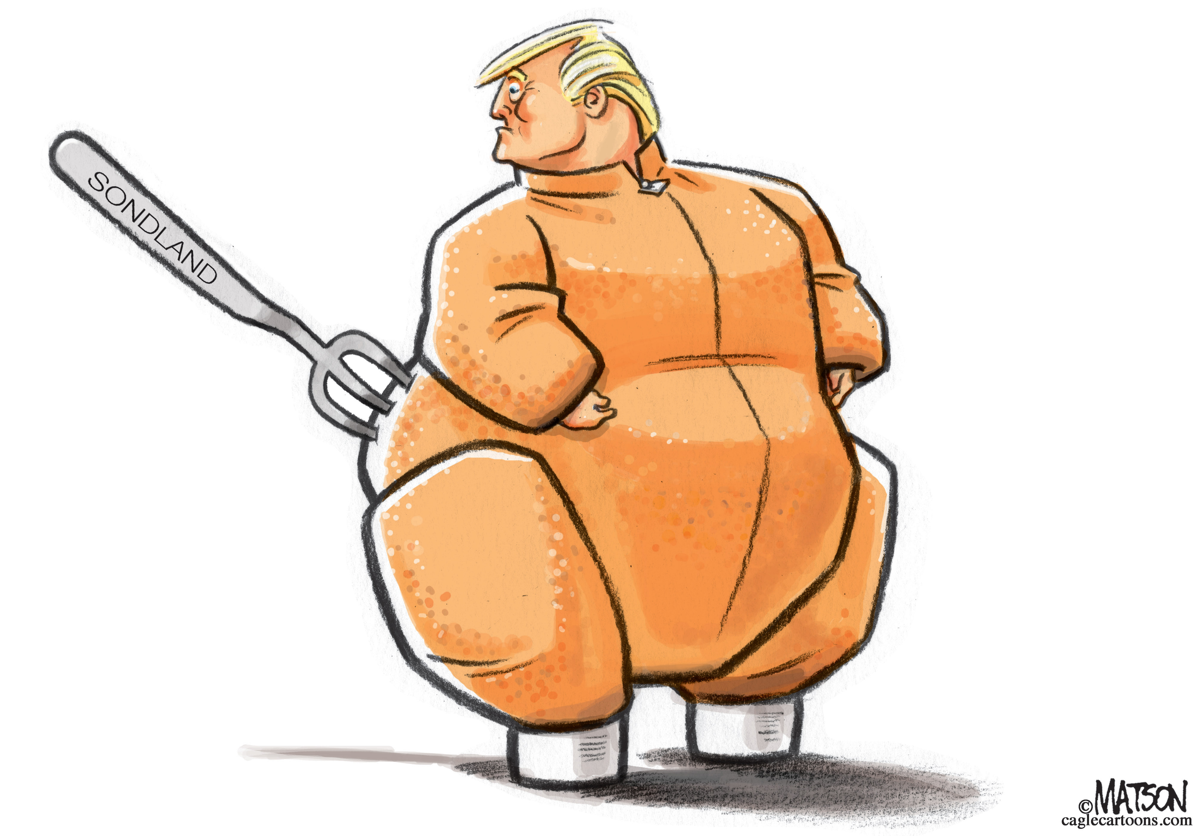 Political Cartoon U.S. Impeachment Sondland Testimony Trump Fork Turkey