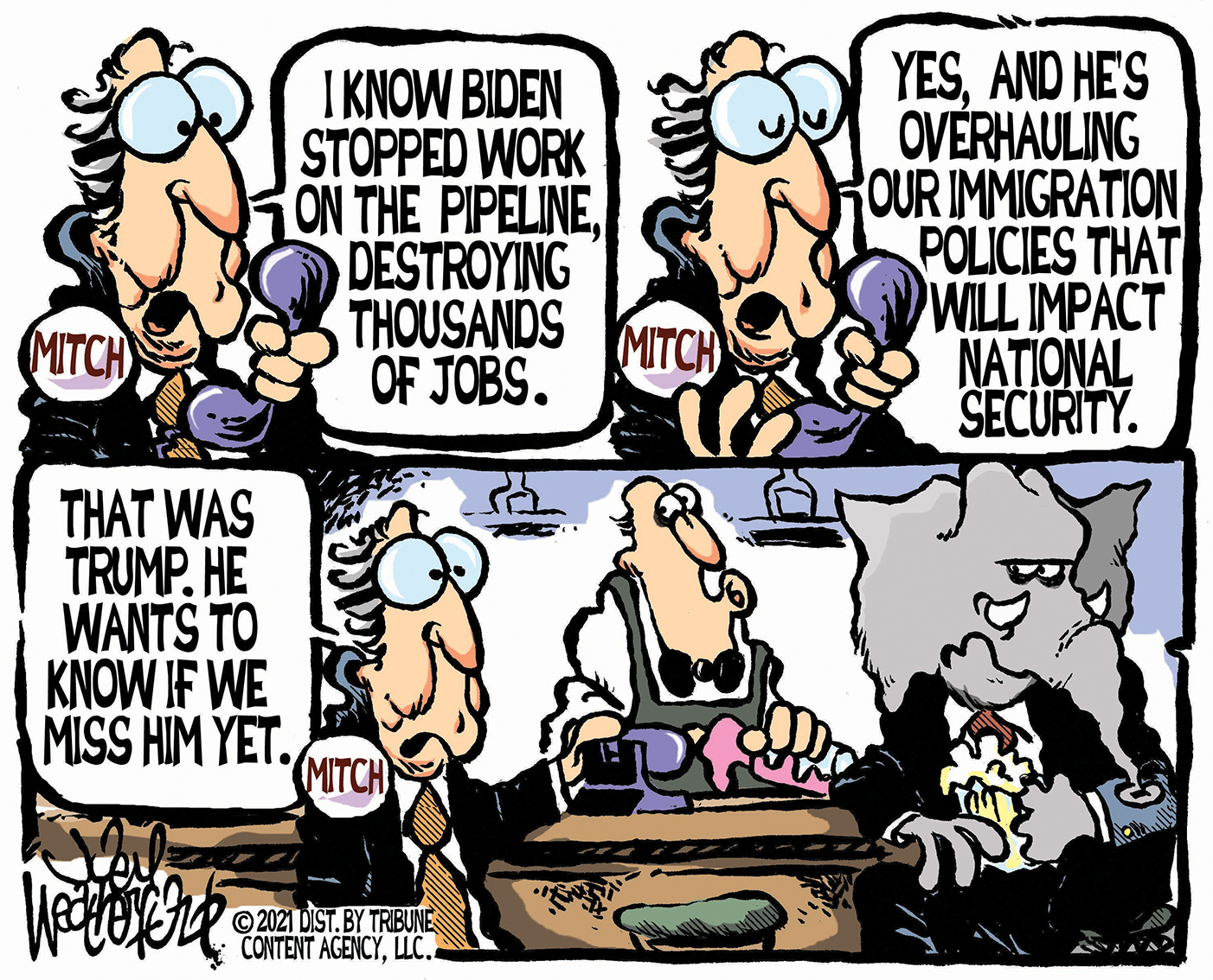 Political Cartoon U.S. mcconnell trump biden gop