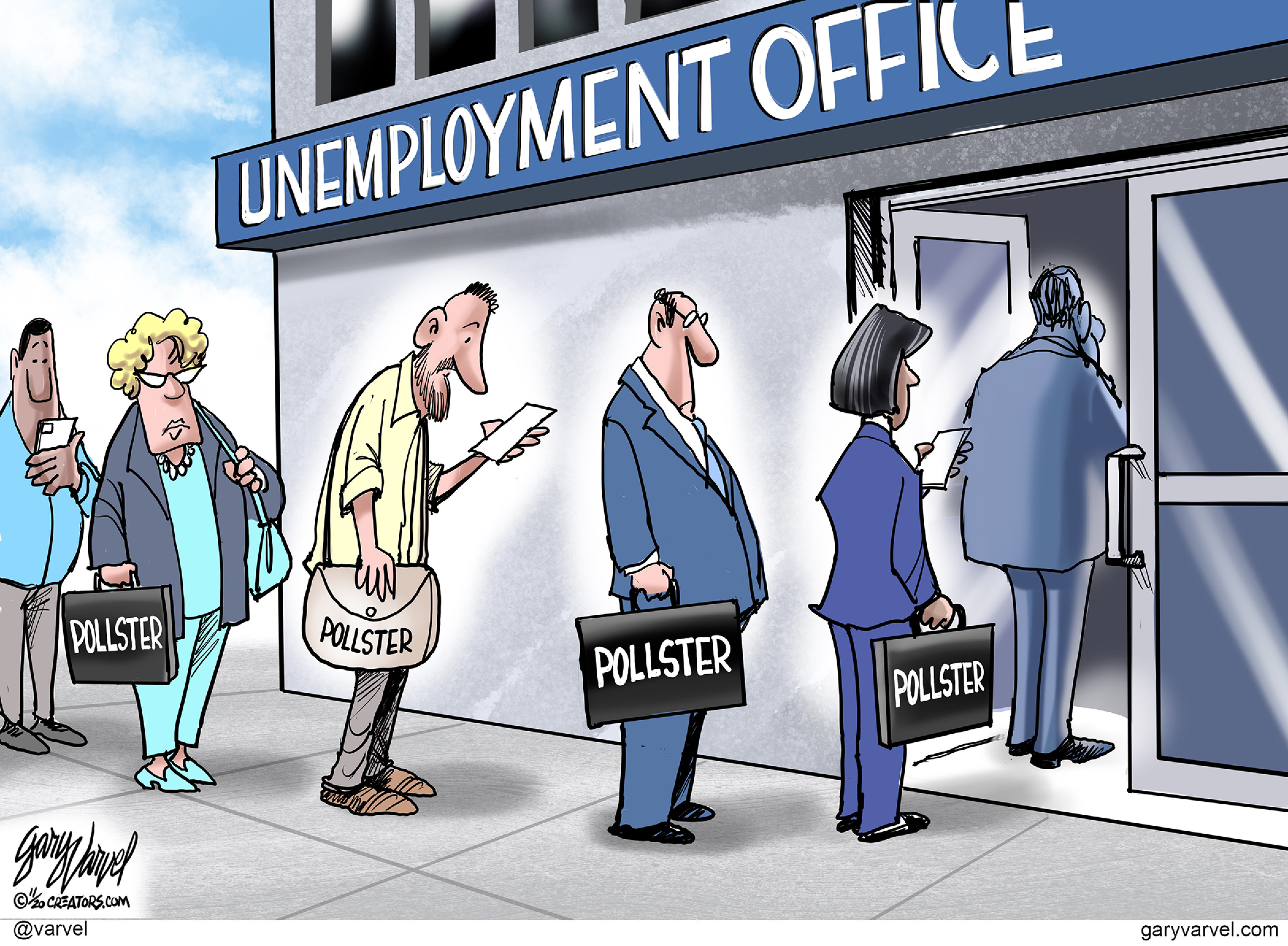 Editorial Cartoon U.S. pollsters 2020
