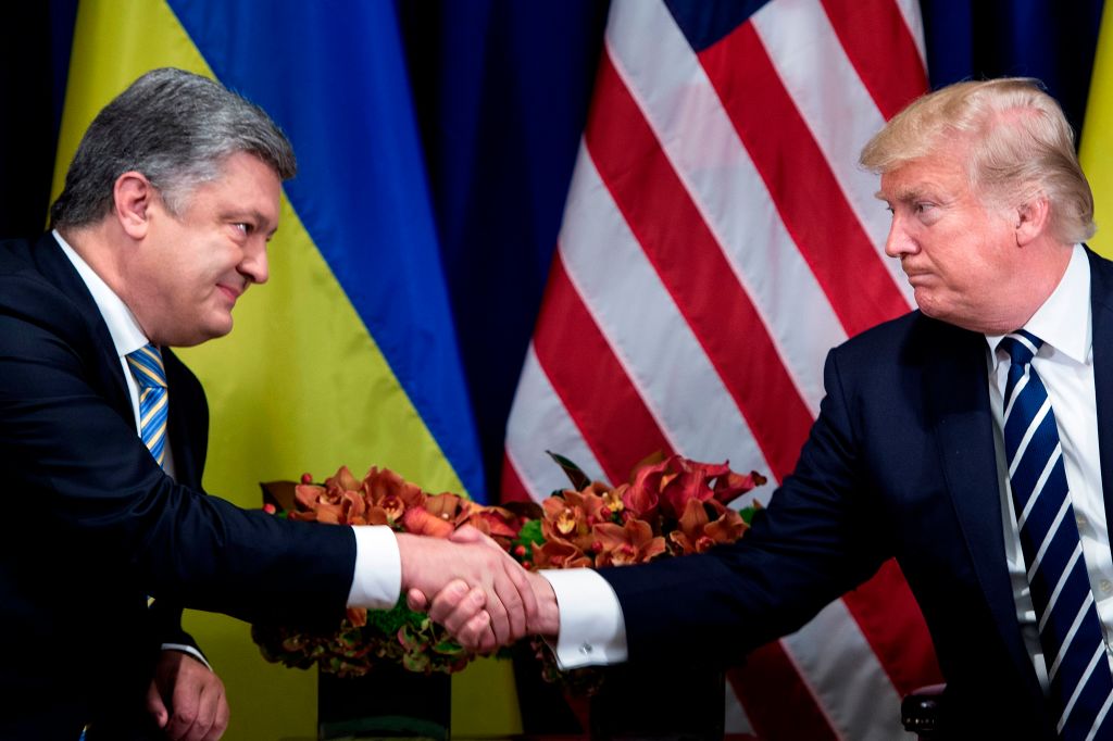 Ukraine&#039;s President Petro Poroshenko and US President Donald Trump.