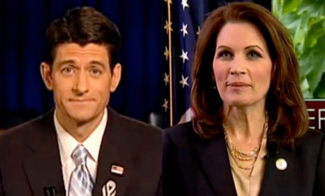 Rep. Paul Ryan (R-Wis.) and Tea Party favorite Rep. Michele Bachmann (R-Minn.) respond to the State of the Union Address.