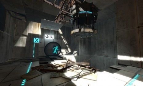 A screen shot from Portal 2: The follow-up to the 2007 video game hit introduces &quot;mind-bending&quot; new features to its brain-busting puzzles.