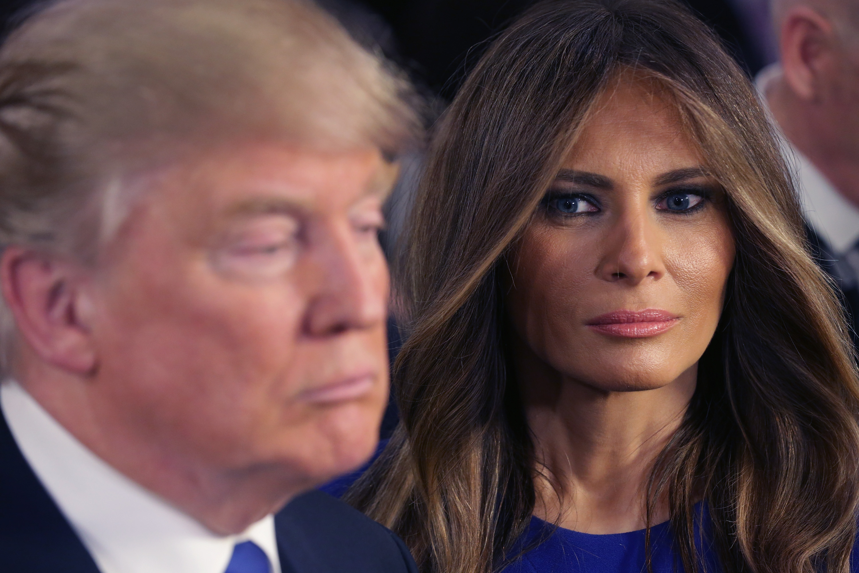 Donald Trump and his wife Melania in Detroit