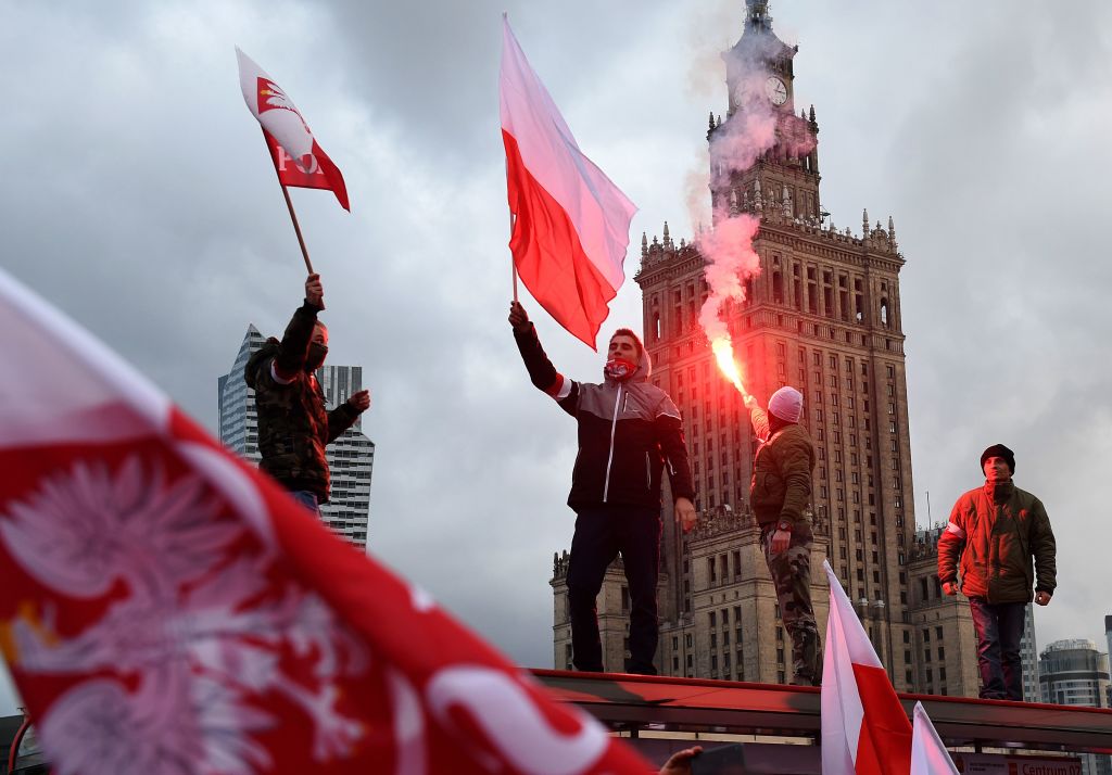 Nationalist demonstrators in Warsaw, Poland