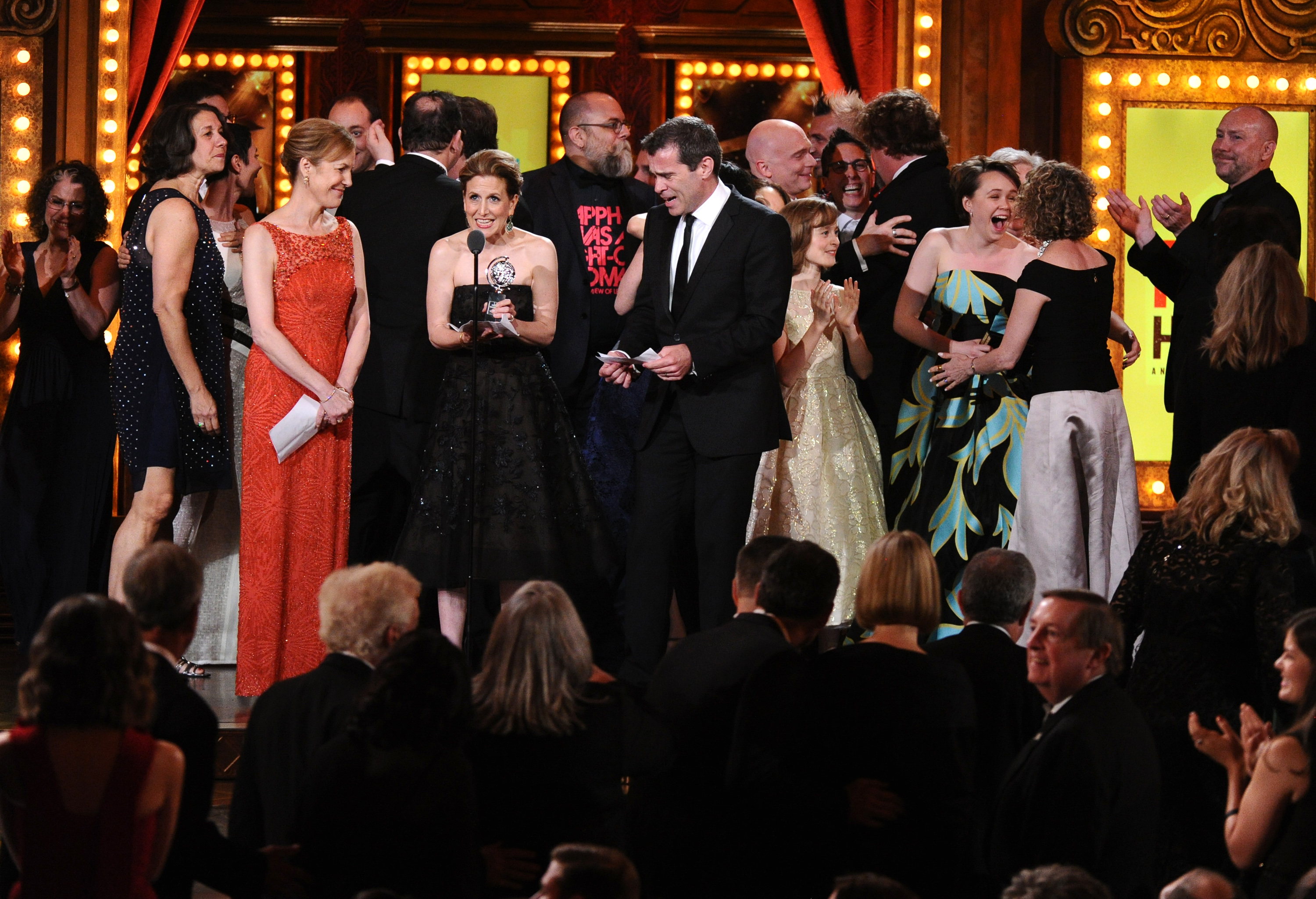 The cast of Fun Home accepts their Tony.
