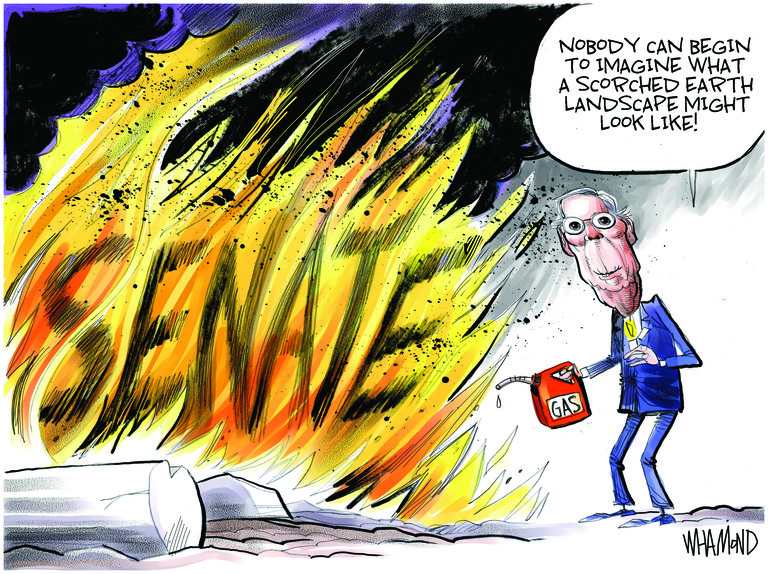 Political Cartoon U.S. mcconnell senate filibuster