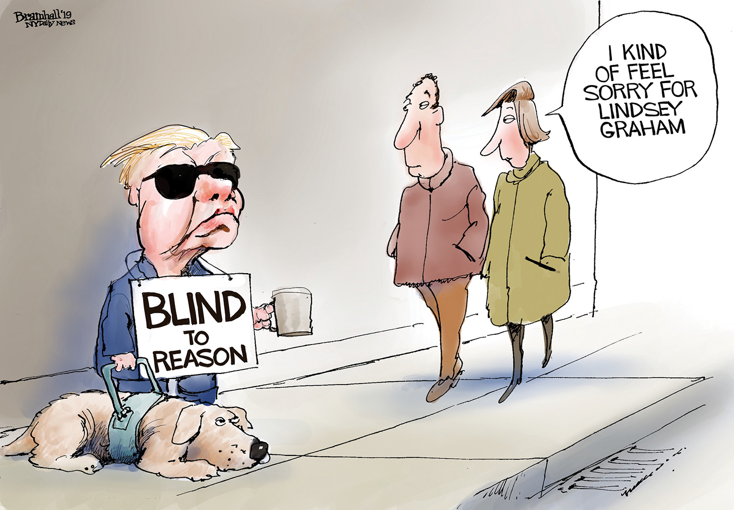 Political Cartoon U.S. Lindsey Graham Blind To Reason