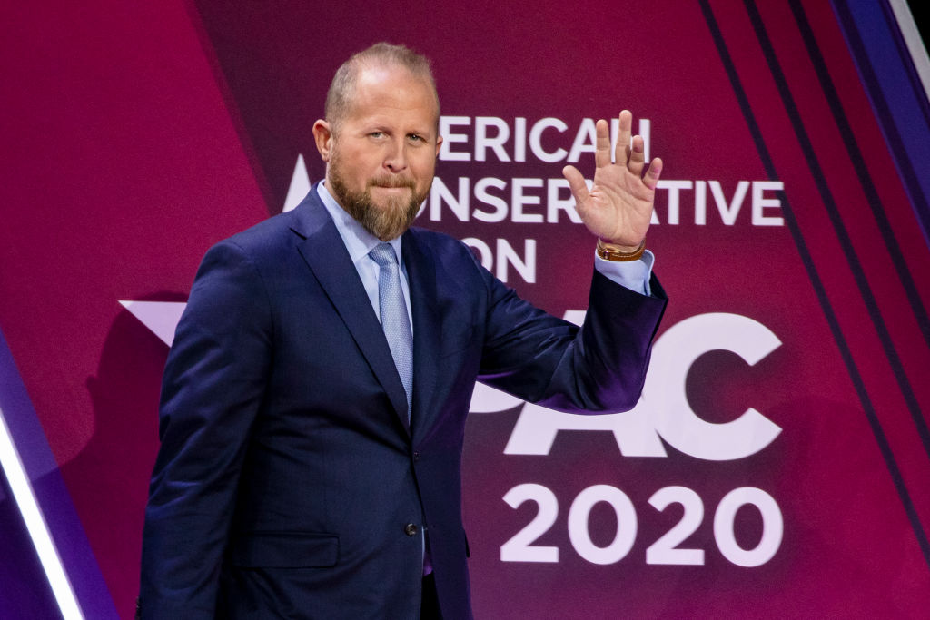 Brad Parscale, campaign manager for Trump&#039;s 2020 reelection campaign, walks on stage during the Conservative Political Action Conference 2020 (CPAC) hosted by the American Conservative Union 