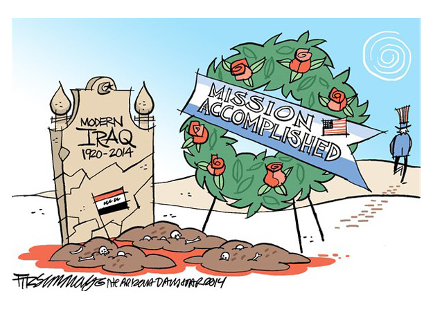 Political cartoon Iraq war USA