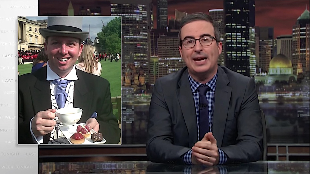 John Oliver finds an American pretending to be very, very British