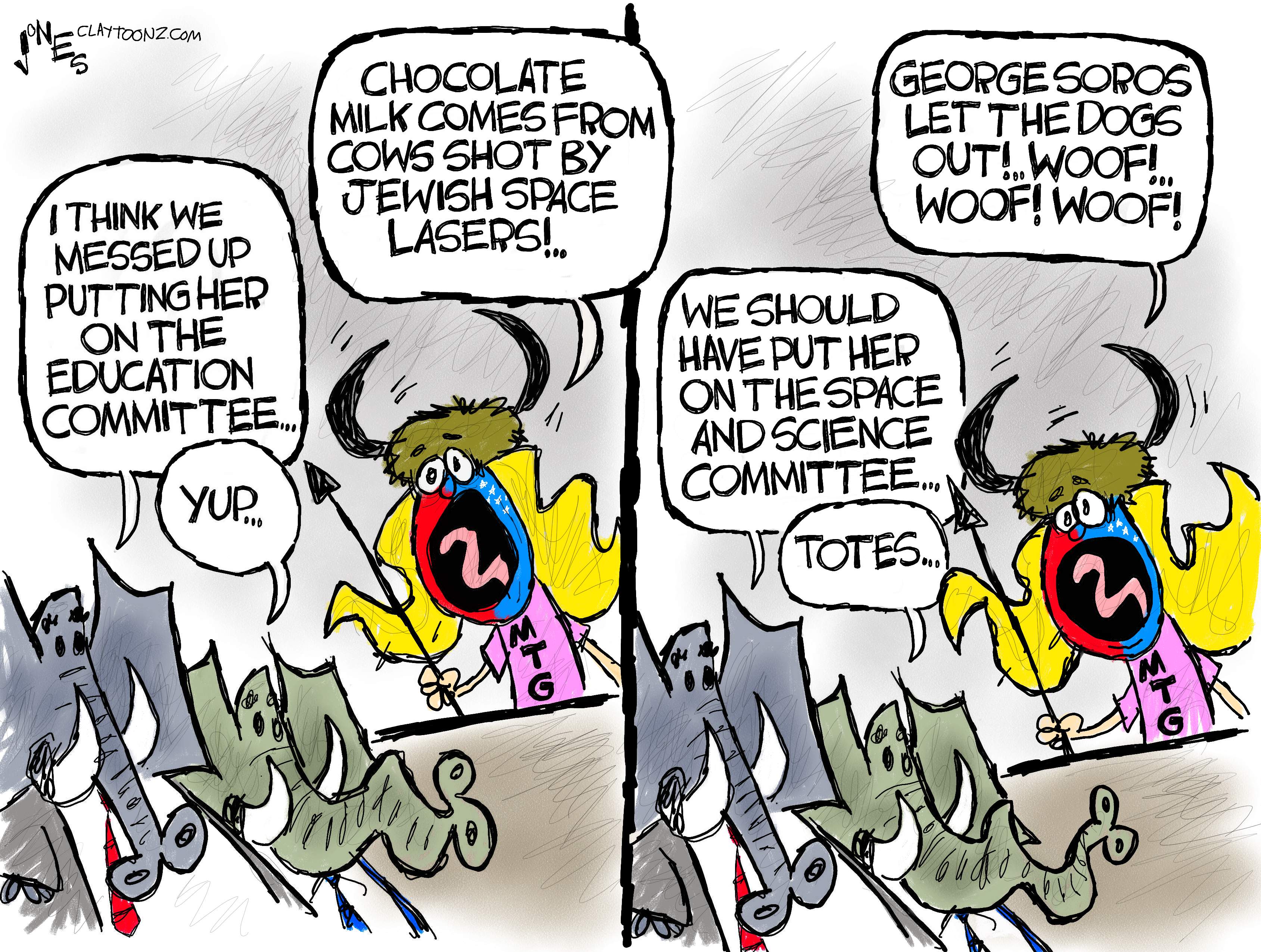 Political Cartoon U.S. gop marjorie taylor greene