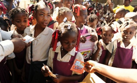 USAID holds a cholera awareness activity January 26, 2011 in Haiti. 