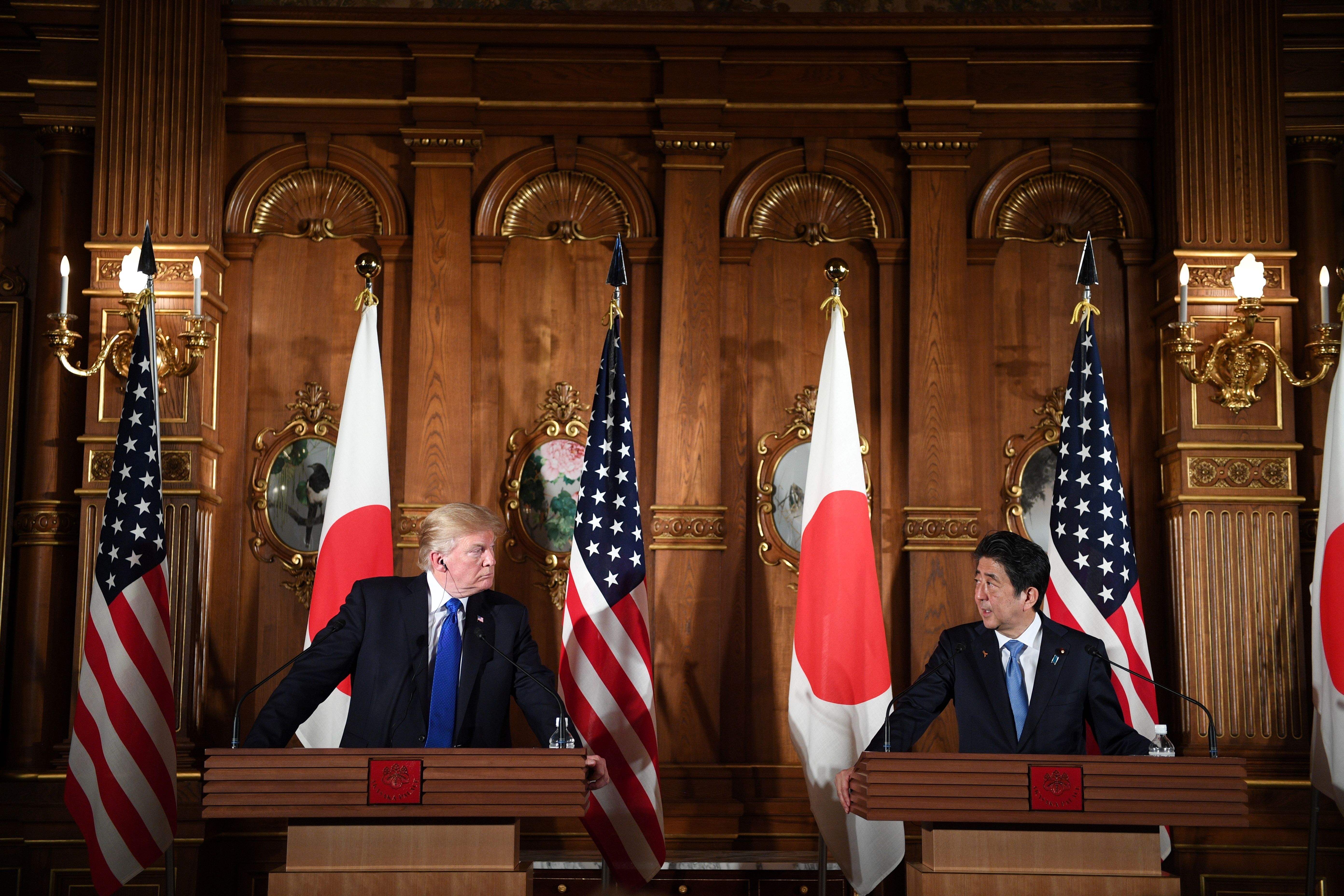 President Donald Trump and Japanese Prime Minister Shinzo Abe.