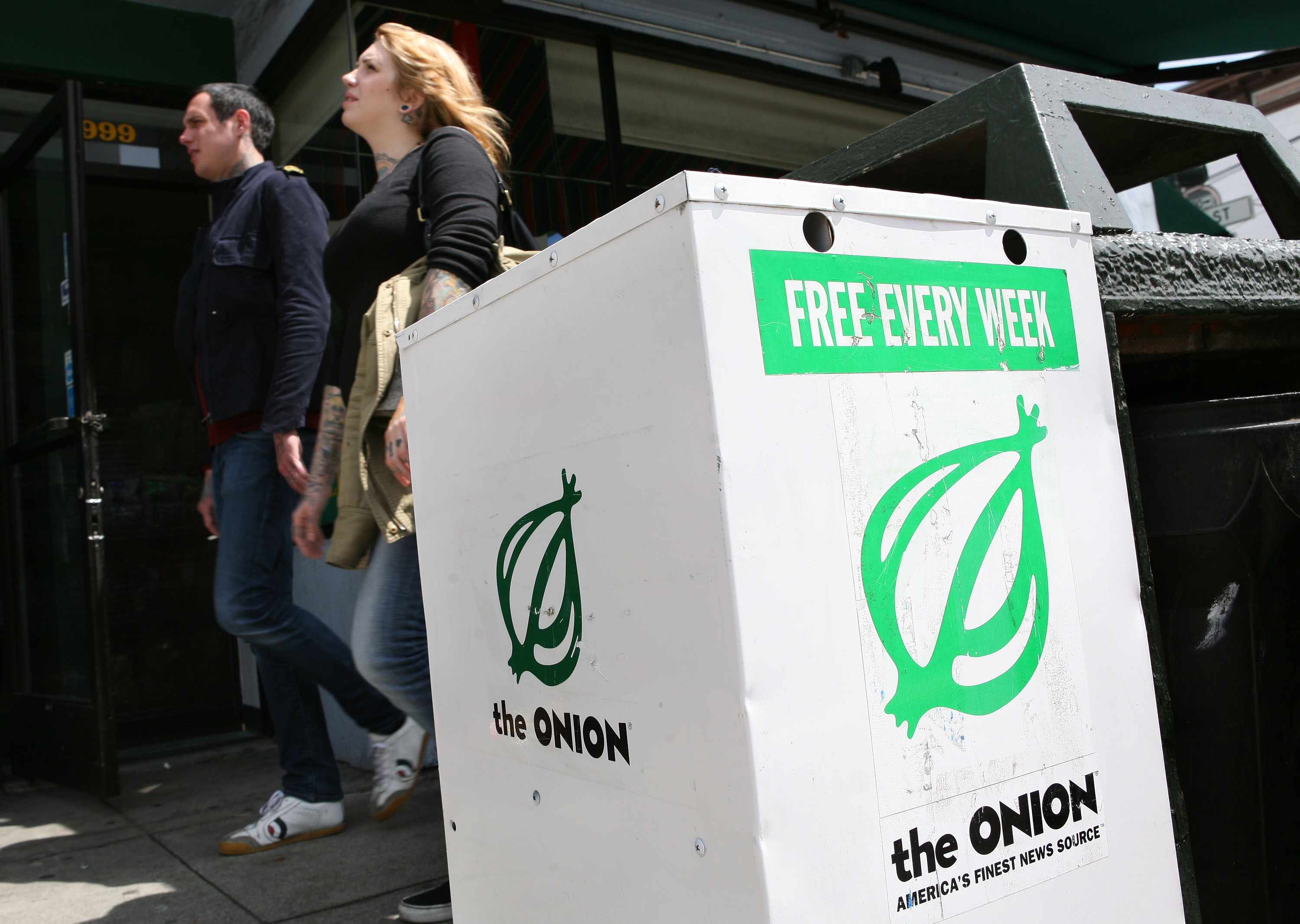 The Onion newspaper stand
